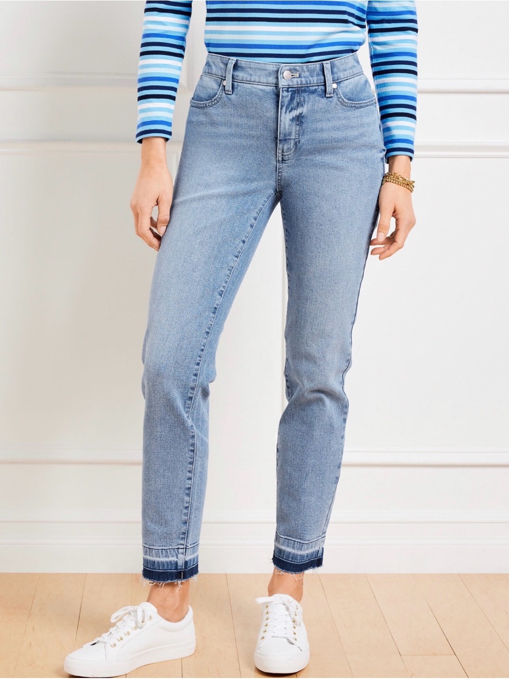 Talbots Slim Ankle Light Wash High-Rise Straight Jeans